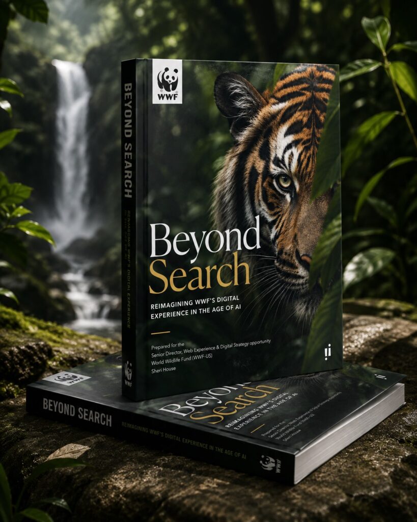 AI digital transformation concept illustrating WWF's future digital experience and AI-powered content discovery.