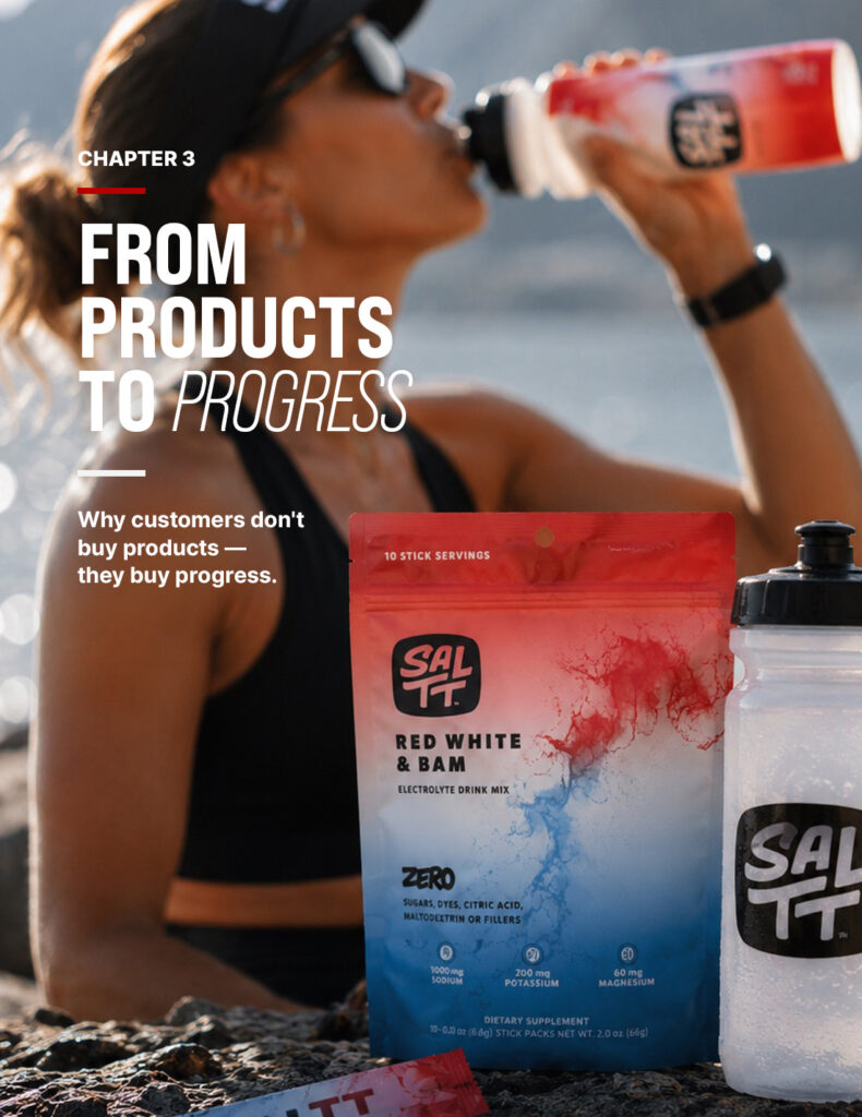 Ecommerce merchandising — athlete's recovery setup shot editorially, representing outcome-based products